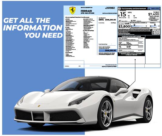 Ferrari Window Sticker Lookup