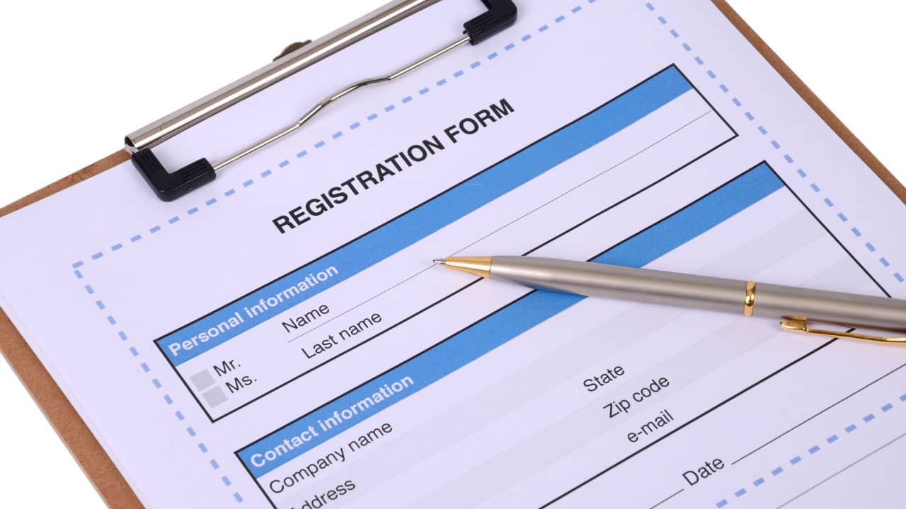 car registration form