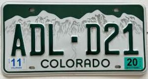 a picture of a Colorado license plate