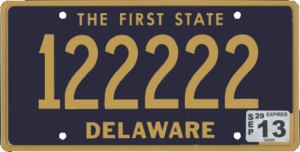 a picture of a Delaware license plate