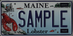 a picture of a Maine license plate