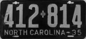 a picture of a north Carolina license plate