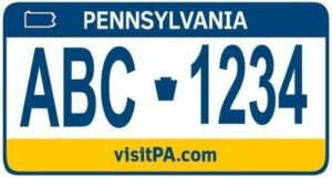 a picture of a Pennsylvania license plate