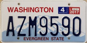 a picture of a Washington license plate