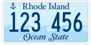 a picture of a Rhode Island license plate