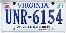 a picture of a virginia license plate