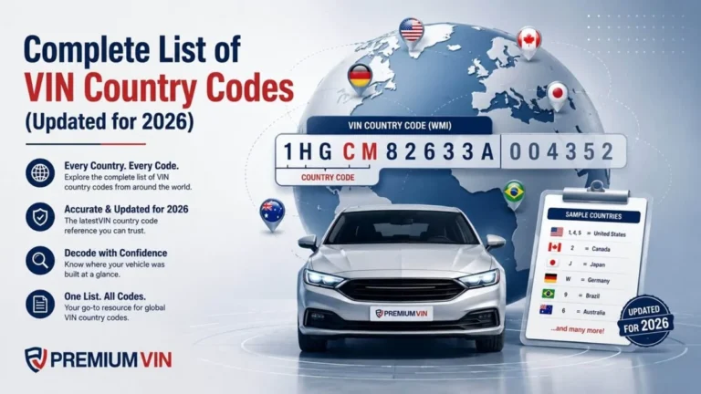 Complete List of VIN Country Codes (Updated for 2026)
